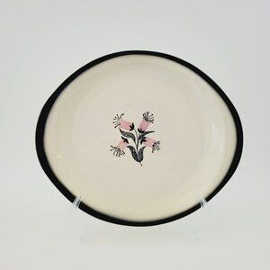 Vintage Stetson Fuchsia Pink & Black 11" Oval Platter CRAZING c1960s Retro Dish